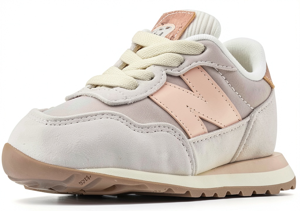 New Balance toddler running shoes in Turtledove/Vintage Rose color