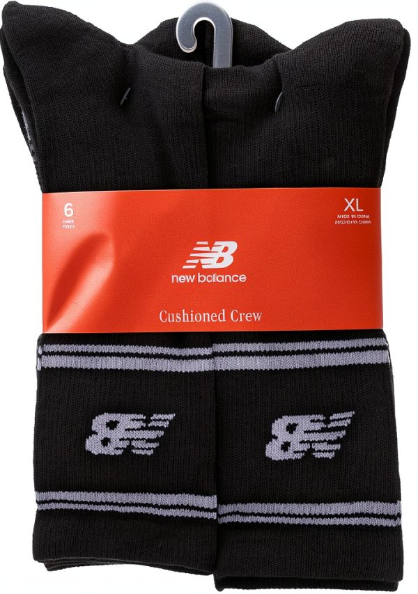 Black Socks 6 Pairs Medium Large X-Large Comfort Fit-3