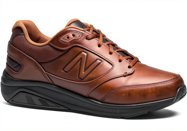 New Balance Men Walking Shoes Leather Comfort Fit Black-2