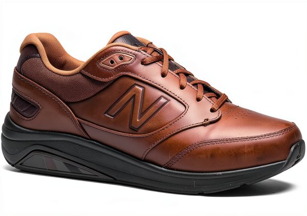 New Balance Men Walking Shoes Leather Comfort Fit Black-3