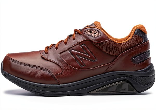 New Balance Men Walking Shoes Leather Comfort Fit Black-1