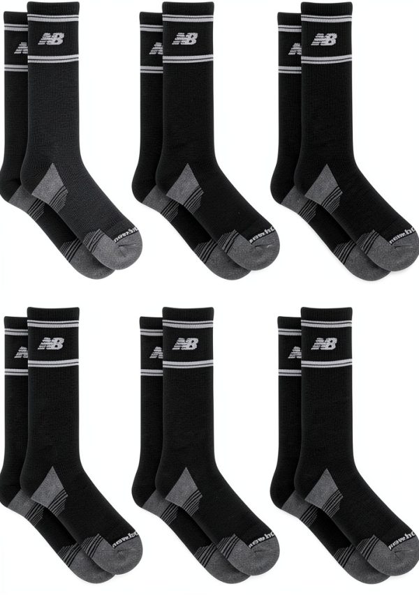 Black Socks 6 Pairs Medium Large X-Large Comfort Fit-2