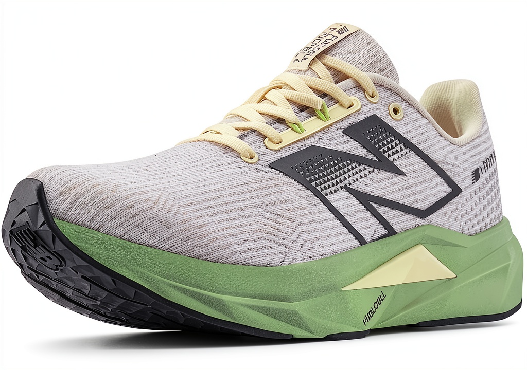 New Balance Running Shoes Mens Lightweight Breathable on a wooden training bench
